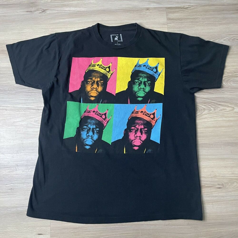 Official Notorious BIG Andy Warhol Style Graphic T-Shirt Black Size: XL